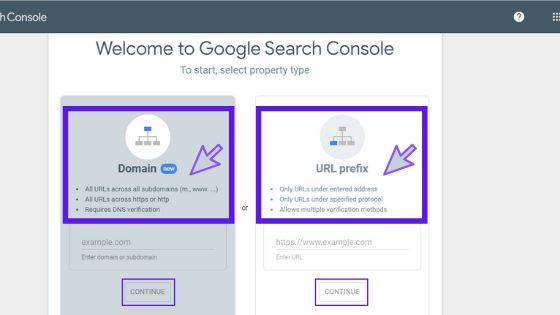 Google search console property